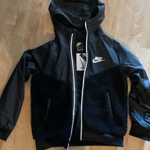 Nike Sportswear Boy's Sherpa Windrunner Full-Zip Jacket Black CZ4521-010